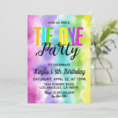 Super Retro Tie Dye Invitation Anniversaire (Debout devant)