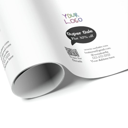 super sale business discount scan QR code details Cadeaupapier (Rol Hoek)