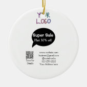 super sale business discount scan QR code details Keramisch Ornament (Voorkant)