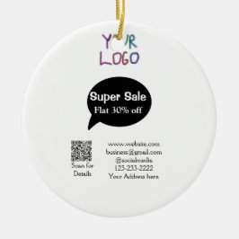 super sale business discount scan QR code details Keramisch Ornament