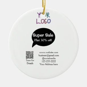 super sale business discount scan QR code details Keramisch Ornament