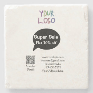 super sale business discount scan QR code details Stenen Onderzetter