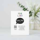 super sale zakelijke korting scan QR-code details Briefkaart (Staand voorkant)