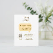 super sale zakelijke korting scan QR-code details Briefkaart (Staand voorkant)
