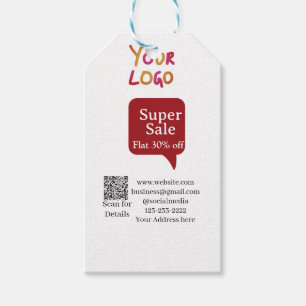 super sale zakelijke korting scan QR-code details Cadeaulabel