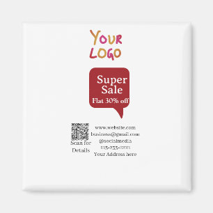 super sale zakelijke korting scan QR-code details Magneet