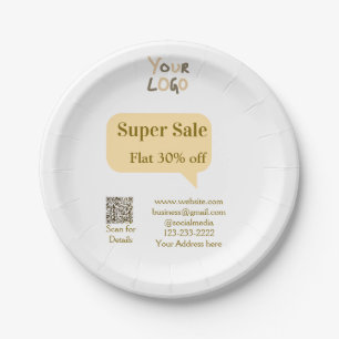 super sale zakelijke korting scan QR-code details Papieren Bordje