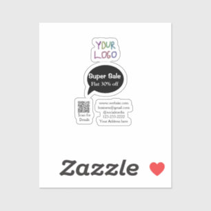 super sale zakelijke korting scan QR-code details Sticker