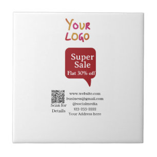super sale zakelijke korting scan QR-code details Tegeltje
