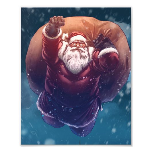 Super Santa Foto Afdruk (Voorkant)