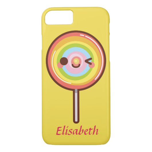 Super schattig kawaii regenboog lolly monogram Case-Mate iPhone case (Achterkant)