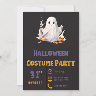 Super Schattig Spook Modern Zwart Halloween Kaart