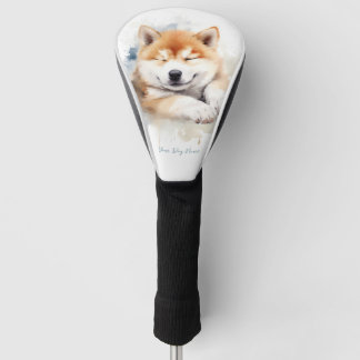 Super schattige engel slapende pup akita hond 004 golfheadcover