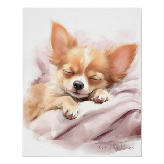 Super schattige engel slapende pup Chihuahua Hond  Perfect Poster (Voorkant)