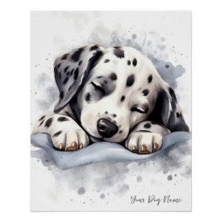 Super schattige engel slapende pup Dalmatische Hon Perfect Poster
