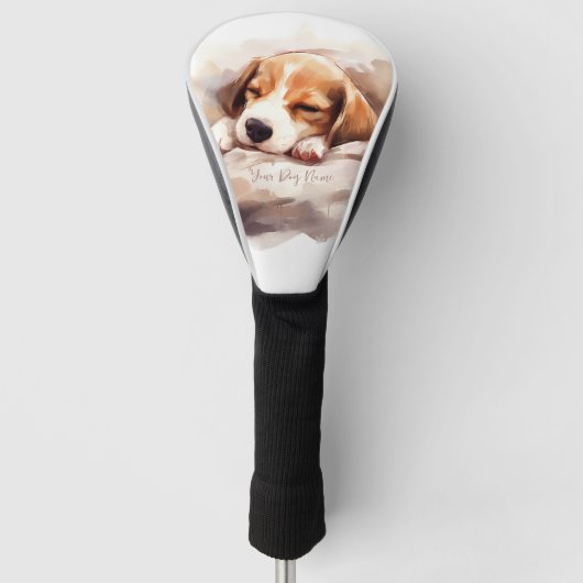 Super schattige engel slapende puppy Beagle hond 0 Golfheadcover (Voorkant)