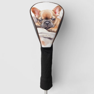 Super schattige engel slapende puppy Franse Bulldo Golfheadcover