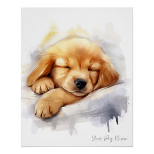 Super schattige engel slapende puppy Golden Retrie Perfect Poster