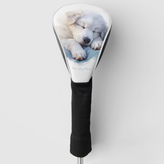 Super schattige engel slapende puppy Grote Pyrenee Golfheadcover (Voorkant)