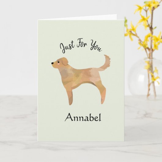 Super Schattige Gepersonaliseerde Labrador/Retriev Kaart (Gele Bloem)