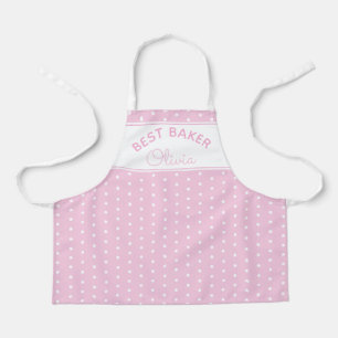 Super Schattige Hoofd Bakker Roze Stippen Meisjesa Schort