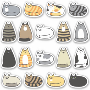 Super Schattige Kawaii Cats Assortiment Sticker