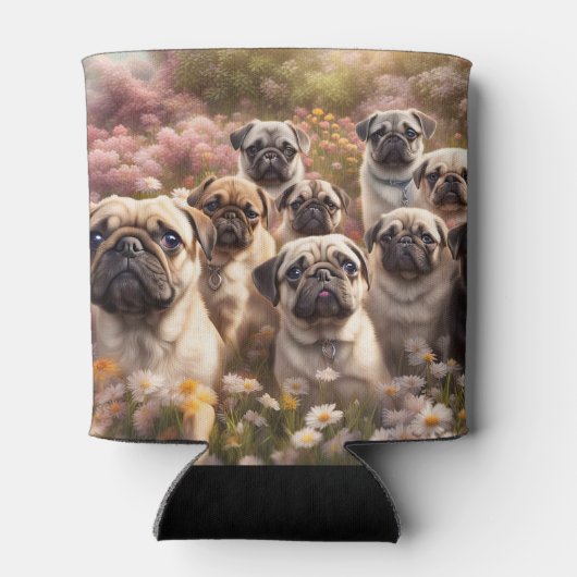 Super Schattige Pug Dogs Cosy Blikjeskoeler (Achterkant)