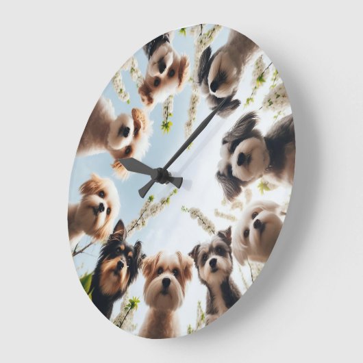 Super Schattige Puppy Funny Dog Muur Klok (Hoek)