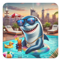 Super Schattige Ram Haai Zodiac Sticker