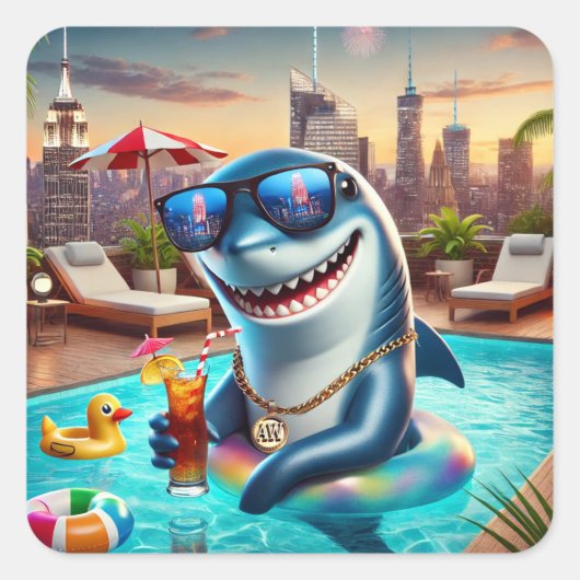 Super Schattige Ram Haai Zodiac Sticker (Voorkant)