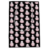 Super Schattige roze spookpatroon Halloween Medium Cadeauzakje (Voorkant)