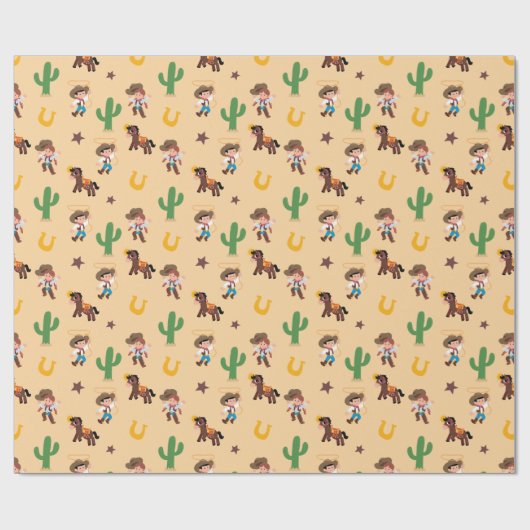 Super Schattige Western inpakpapier (Vlak)