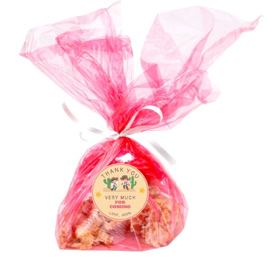 Super Schattigee Cowboy Cowgirl Verjaardag Bedankt Ronde Sticker