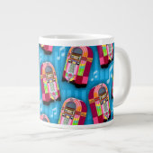 Super Schattigee Jukebox Time Fun Pattern Art Extra Grote Mok (Voorkant rechts)