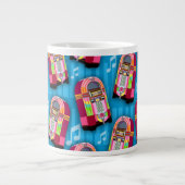 Super Schattigee Jukebox Time Fun Pattern Art Extra Grote Mok (Voorkant)