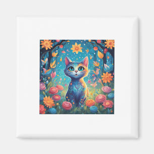 Super Schattigee poes met mooie blauw ogen Sticker Magneet