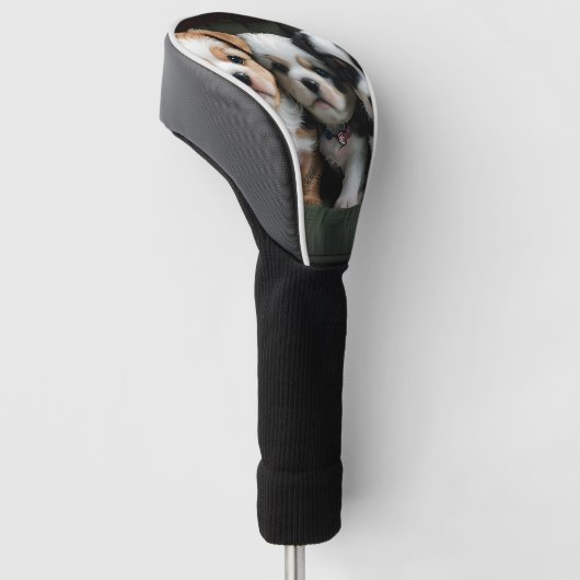 Super Schattigee Puppies op de bank 2 Golfheadcover (Schuin)