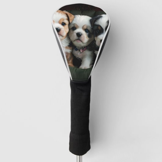 Super Schattigee Puppies op de bank 2 Golfheadcover (Voorkant)