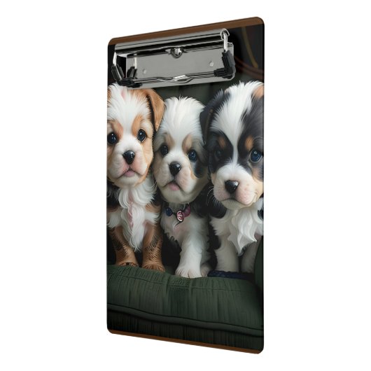 Super Schattigee Puppies op de bank 2 Mini Klembord (Angled2)