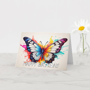 Super Schattigee Retro Butterfly Illustratie Kaart