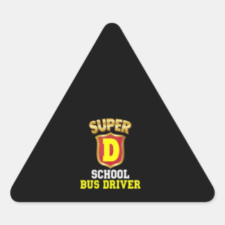 Super School Bus Driver Terug naar School Hero Kin Driehoek Sticker