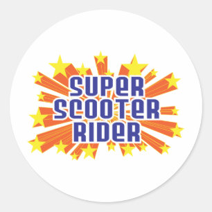 Super Scooter Rider Ronde Sticker