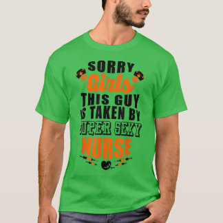 Super Sey Nurse Boyvriend Husband (zwart) T-shirt