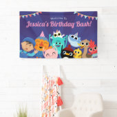 Super Simple Karakters Feestelijke Verjaardagsbann Spandoek (Insitu)