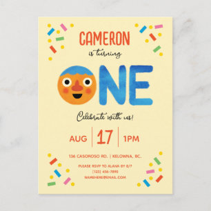 Super Simple Noodle & Pals Confetti 1e Verjaardag Briefkaart