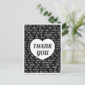 Super Sincere Black en White Hartelijk dank Briefkaart (Staand voorkant)