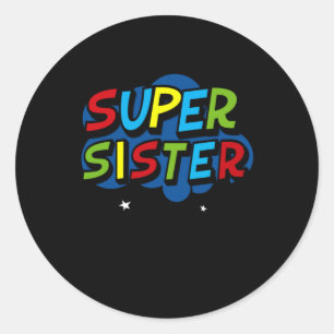 Super Sister grappige gamer verjaardagscadeau Ronde Sticker