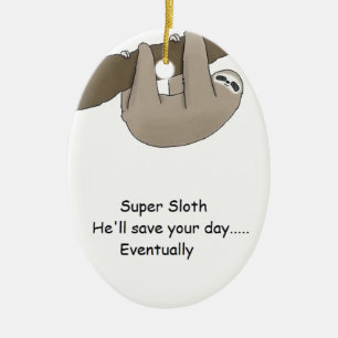 Super Sloth Hero Keramisch Ornament
