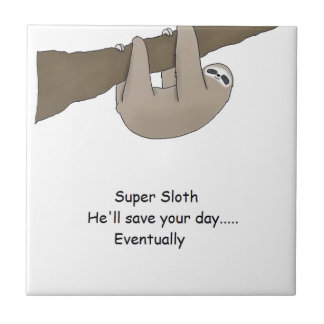 Super Sloth Hero Tegeltje