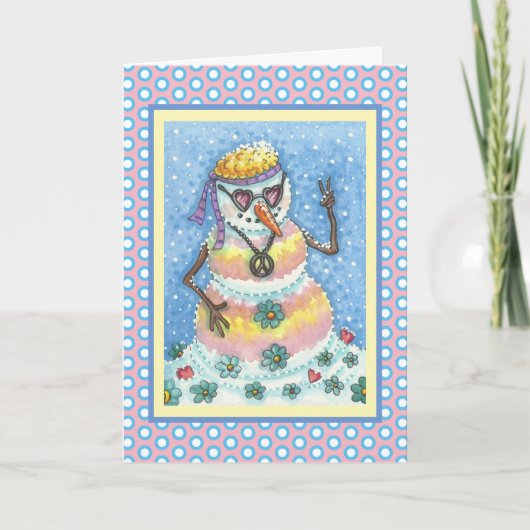 SUPER SNOWMAN PEACE NOËL CARTE DE RECONNAISSANCE V (Devant)